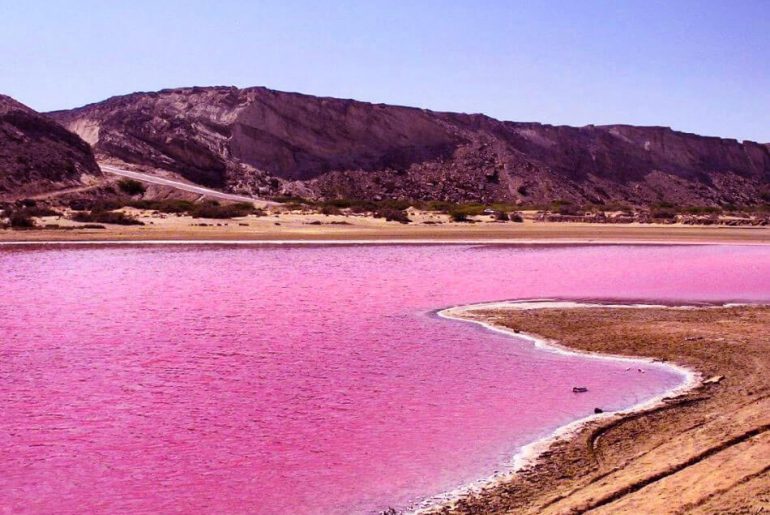 Pink lake in Chabahar